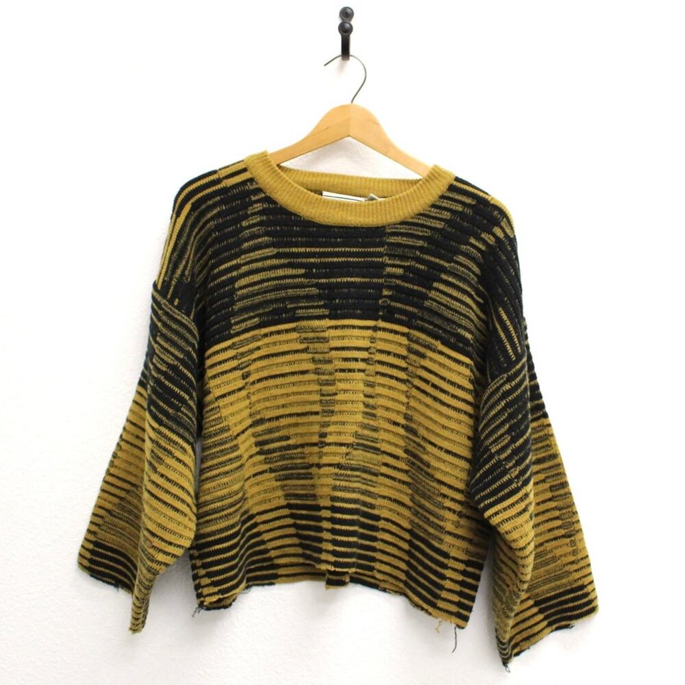 Vintage Black and Gold Geometric Sweater Large